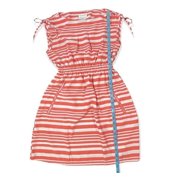 Geri G. Orange and White Tie Shoulder Striped Dress sz M - Picture 10 of 13